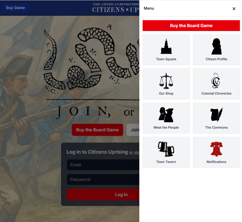 Citizens Uprising platform screenshots