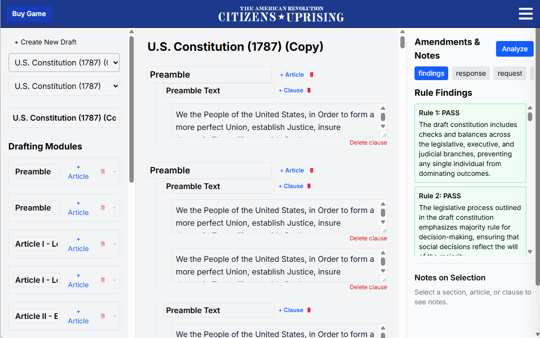 Draft a Constitution